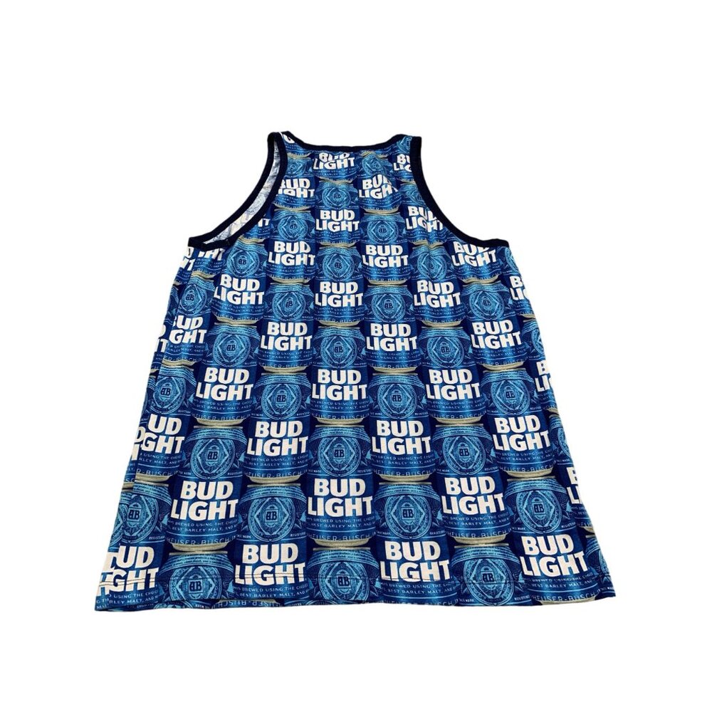 Bud Light Men's Medium Blue Tank Top Anheuser Busch 2017 Beer Summer Lake Day - Picture 2 of 7